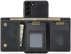 DG Ming Samsung Galaxy S24 Hoesje met Magnetische Kaarthouder Zwart afbeelding