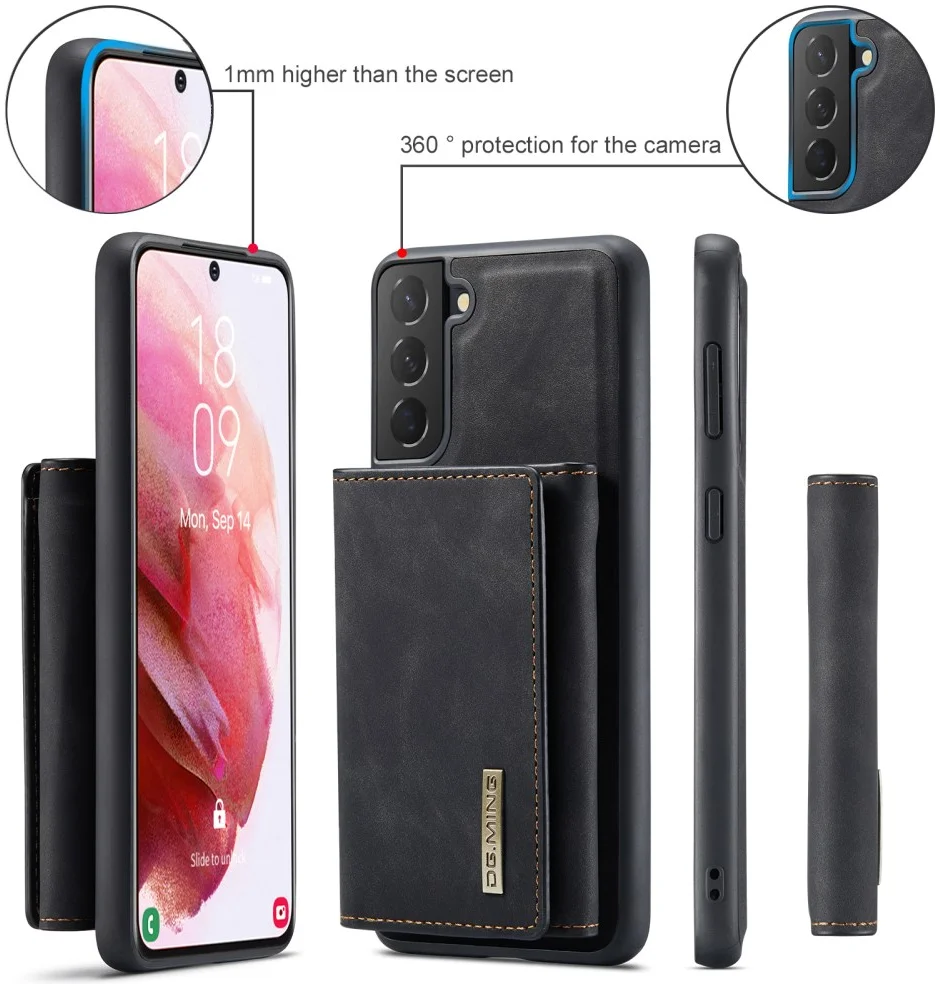 DG Ming Samsung Galaxy S24 Hoesje met Magnetische Kaarthouder Zwart afbeelding 7