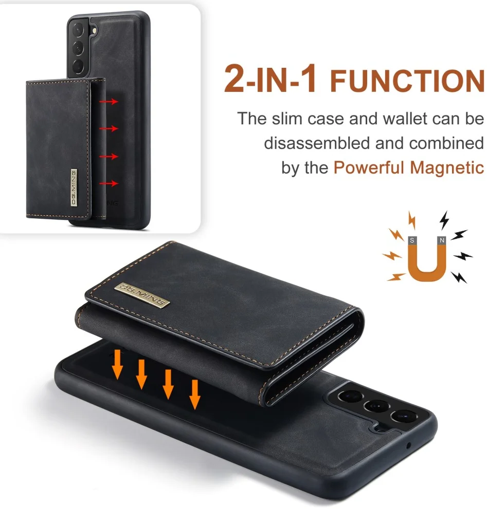 DG Ming Samsung Galaxy S24 Hoesje met Magnetische Kaarthouder Zwart afbeelding 3