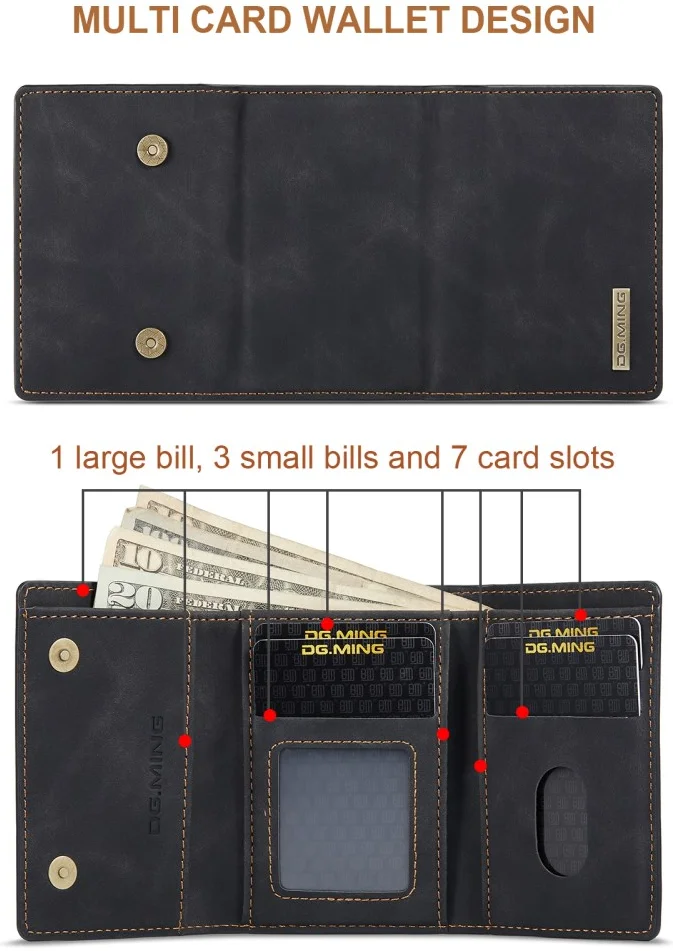 DG Ming Samsung Galaxy S24 Hoesje met Magnetische Kaarthouder Zwart afbeelding 9