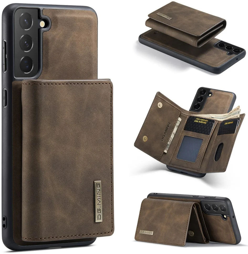 DG Ming Samsung Galaxy S24 Hoesje met Magnetische Kaarthouder Coffee afbeelding 13