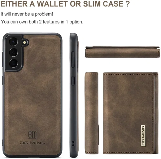 DG Ming Samsung Galaxy S24 Hoesje met Magnetische Kaarthouder Coffee afbeelding 12