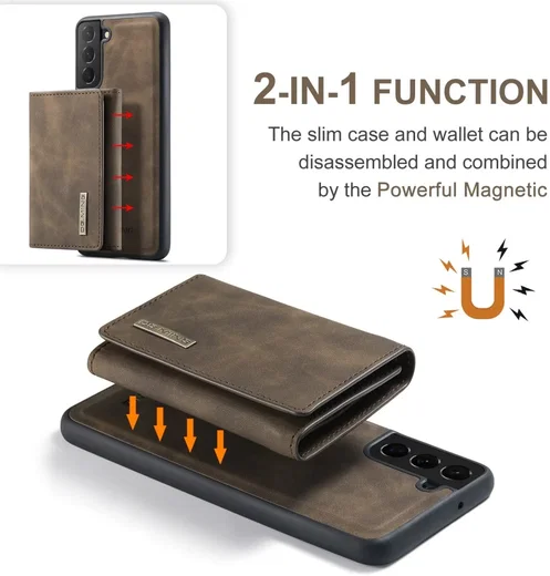 DG Ming Samsung Galaxy S24 Hoesje met Magnetische Kaarthouder Coffee afbeelding 4