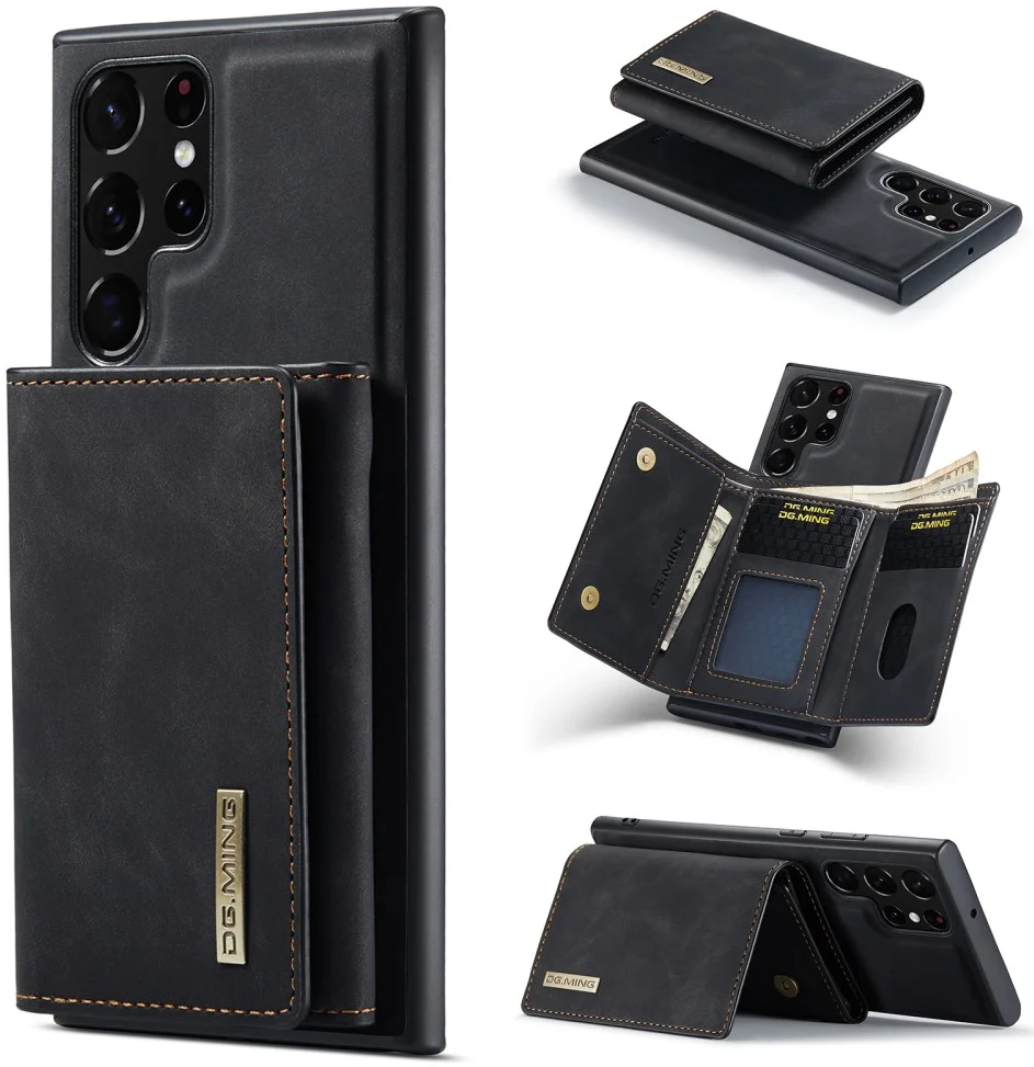 DG Ming Samsung Galaxy S24 Ultra Hoesje Magnetische Kaarthouder Zwart afbeelding 6