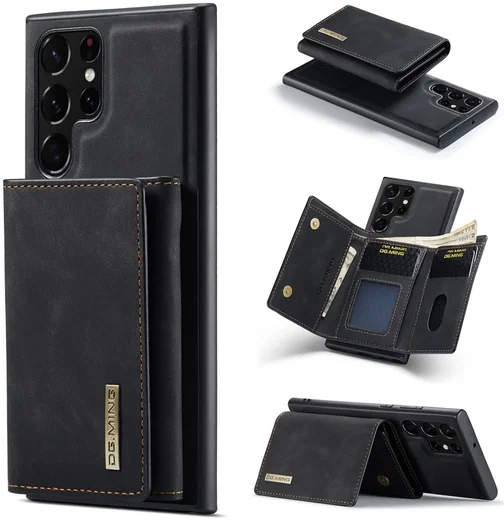 DG Ming Samsung Galaxy S24 Ultra Hoesje Magnetische Kaarthouder Zwart afbeelding 6