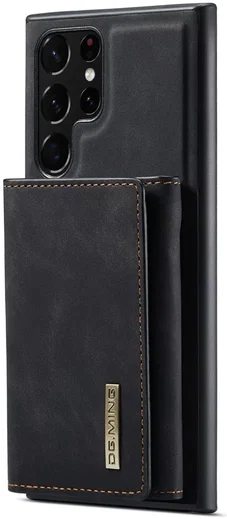 DG Ming Samsung Galaxy S24 Ultra Hoesje Magnetische Kaarthouder Zwart afbeelding 2
