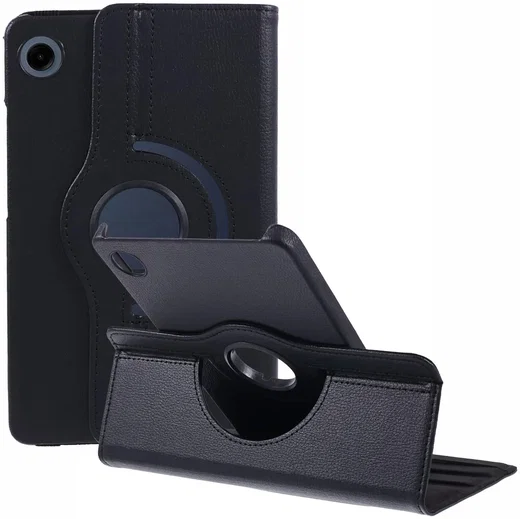 Samsung Galaxy Tab A9 Hoes 360° Draaibare Book Case Zwart afbeelding 1