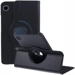 Samsung Galaxy Tab A9 Hoes 360° Draaibare Book Case Zwart afbeelding