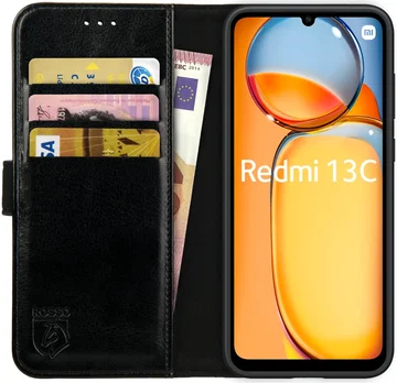 Rosso Element Xiaomi Redmi 13C / Poco C65 Hoesje Book Case Wallet Zwart