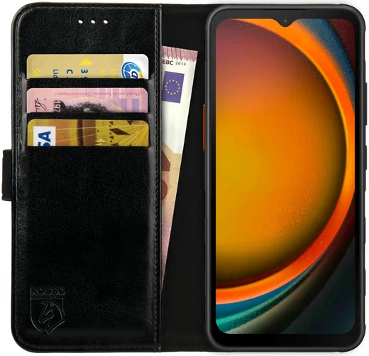 Rosso Element Samsung Galaxy Xcover 7 Hoesje Book Case Wallet Zwart afbeelding 1