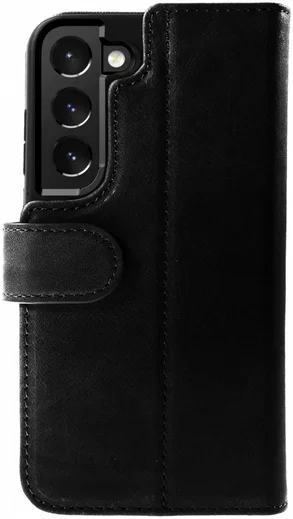 Rosso Elite Samsung S22 Hoesje MagSafe Book Case Echt Leer Zwart afbeelding 2