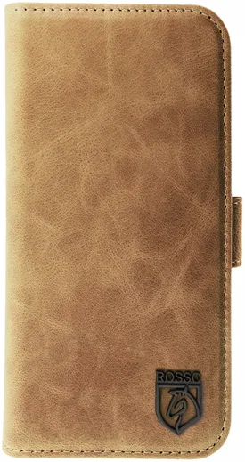 Rosso Elite Samsung S22 Hoesje MagSafe Book Case Echt Leer Lichtbruin afbeelding 19