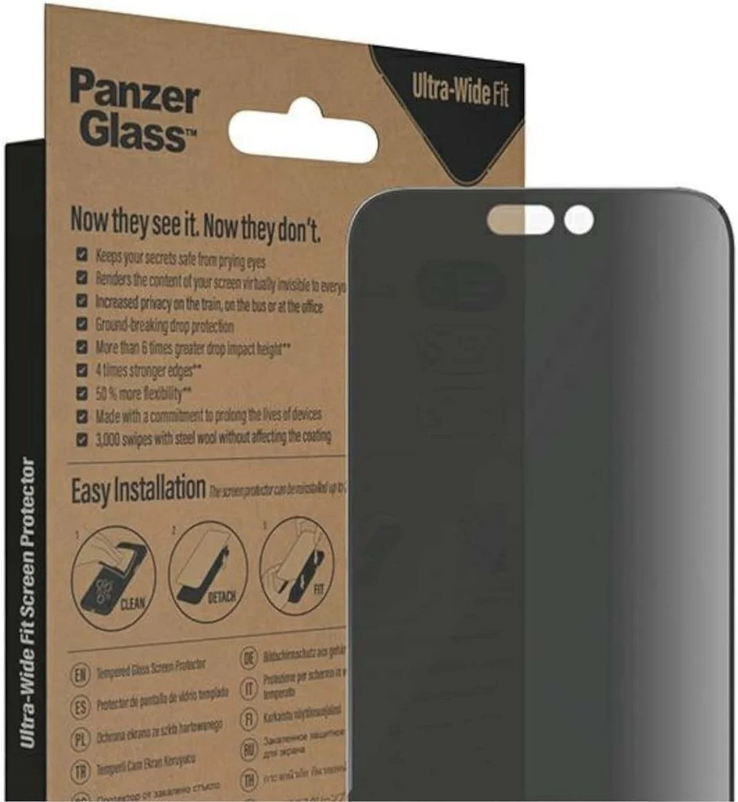 PanzerGlass Ultra Wide iPhone 14 Pro Max Screen Protector Privacy afbeelding 5