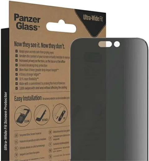 PanzerGlass Ultra Wide iPhone 14 Pro Max Screen Protector Privacy afbeelding 5