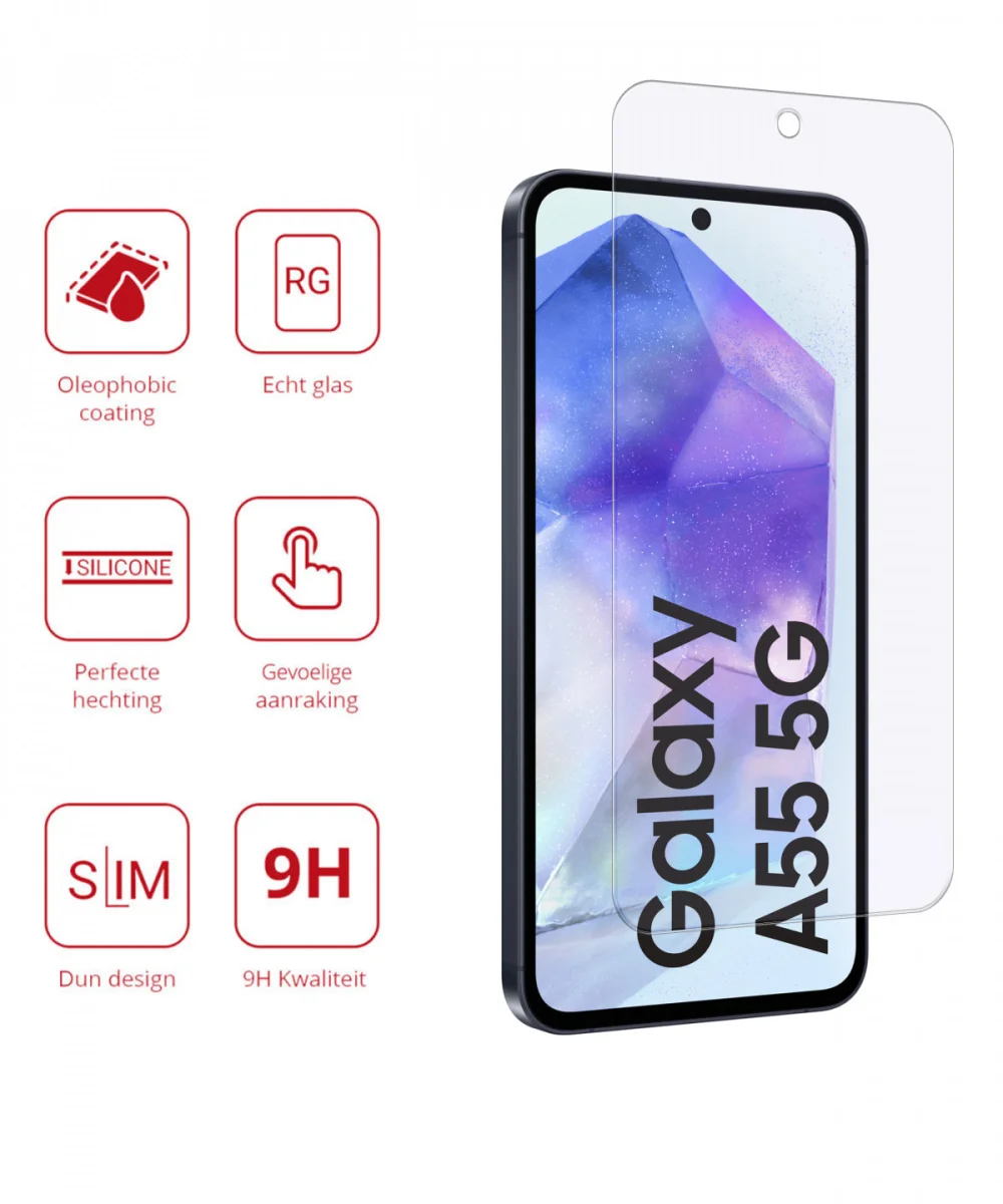 Rosso Samsung Galaxy A55 9H Tempered Glass Screen Protector afbeelding 2