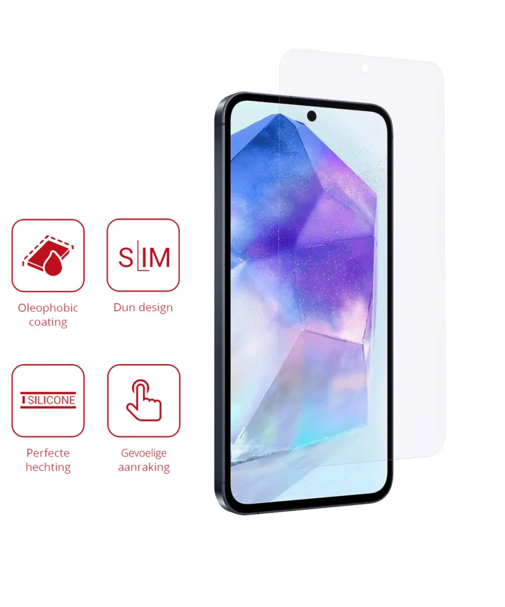 Rosso Samsung Galaxy A55 Screen Protector Ultra Clear Duo Pack afbeelding 6