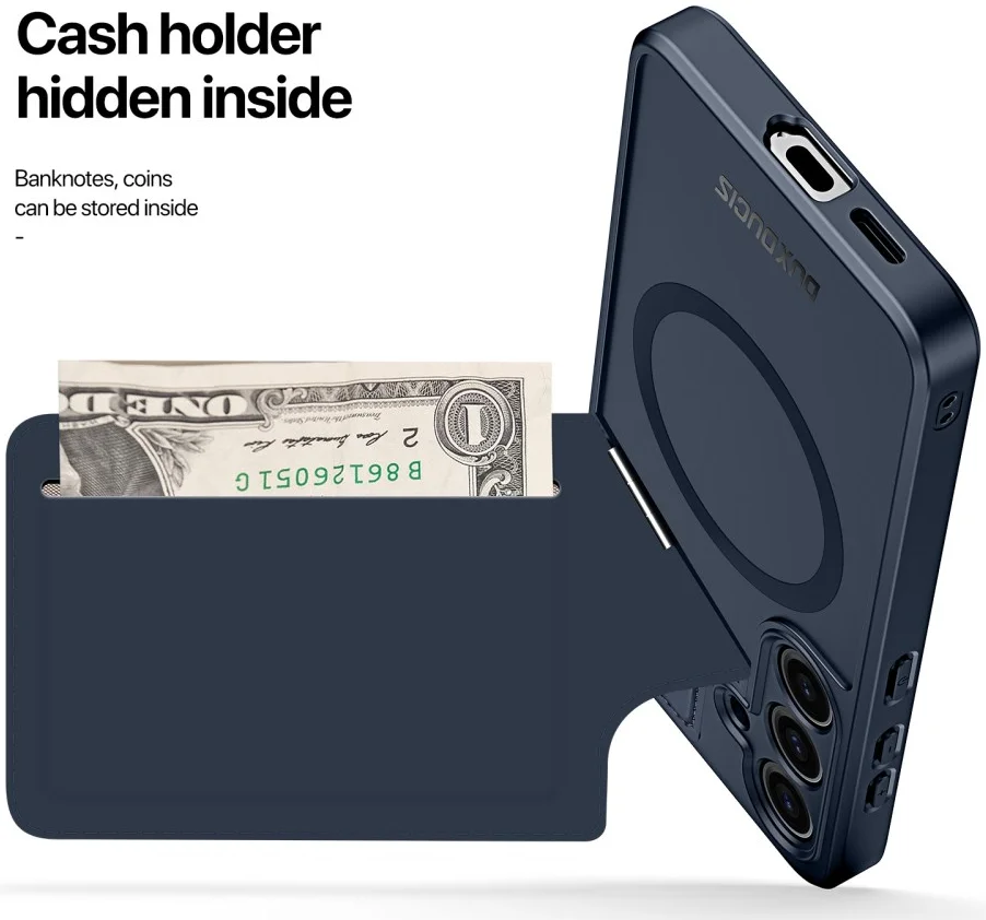 Dux Ducis Rafi Samsung S24 Plus Hoesje MagSafe Pasjes Houder Blauw afbeelding 8