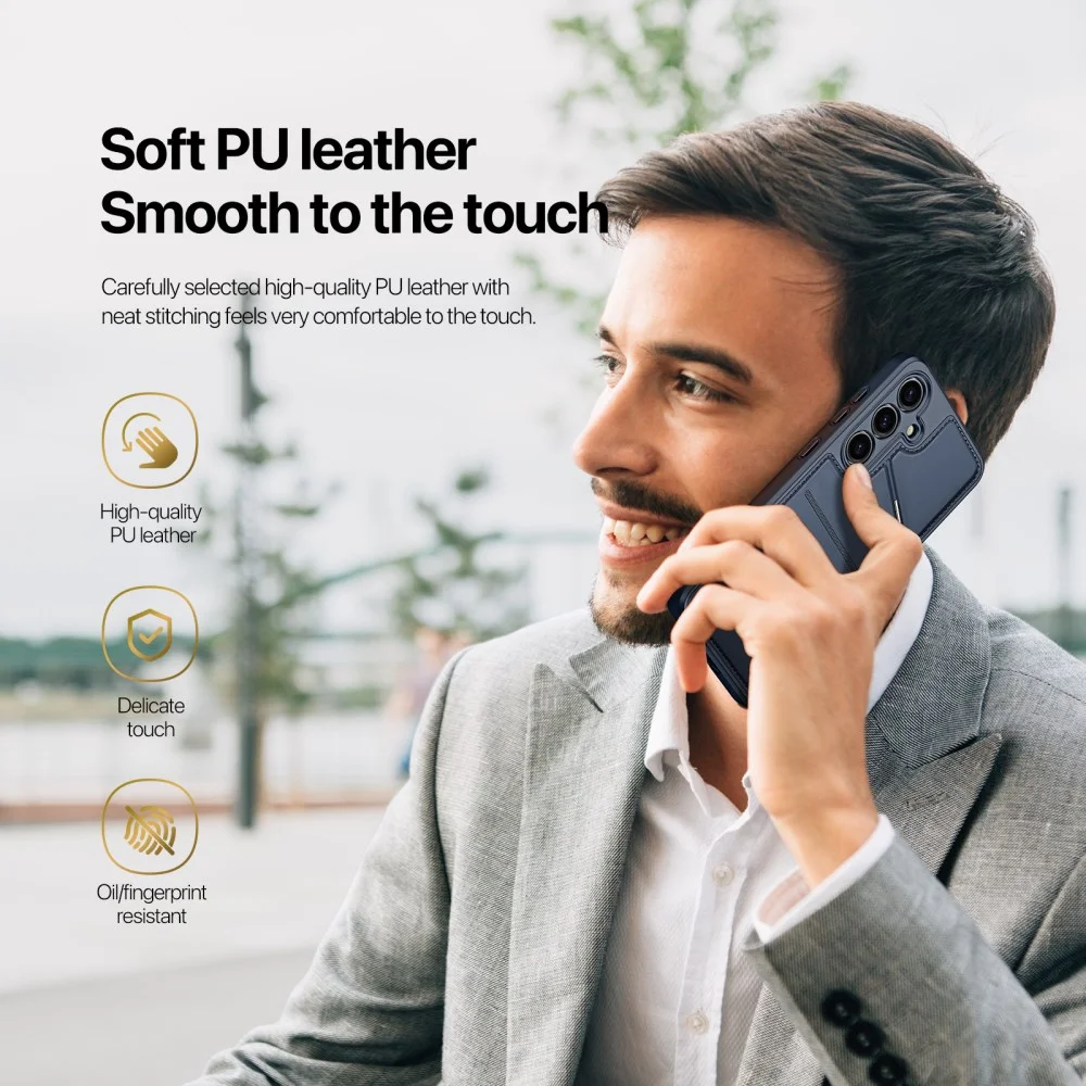 Dux Ducis Rafi Samsung S24 Plus Hoesje MagSafe Pasjes Houder Blauw afbeelding 9