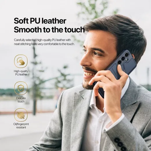 Dux Ducis Rafi Samsung S24 Plus Hoesje MagSafe Pasjes Houder Blauw afbeelding 9