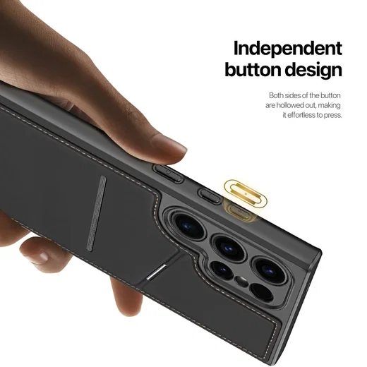 Dux Ducis Rafi Samsung S24 Ultra Hoesje MagSafe Pasjes Houder Zwart afbeelding 9