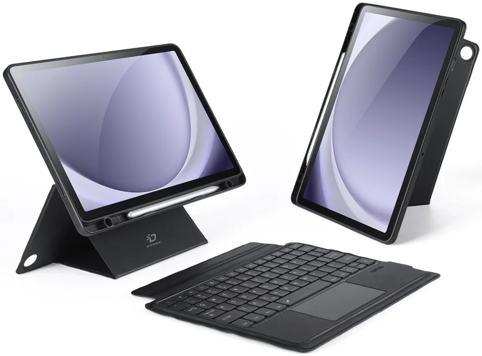 Dux Ducis Samsung Galaxy Tab A9 Plus Hoes Bluetooth Toetsenbord Zwart afbeelding 1