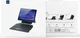 Dux Ducis Samsung Galaxy Tab A9 Plus Hoes Bluetooth Toetsenbord Zwart afbeelding 12