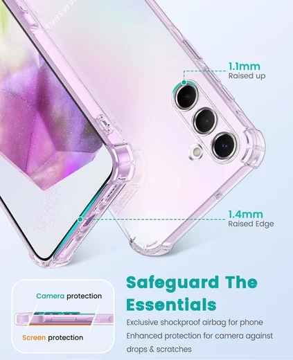 Samsung A35 Hoesje Schokbestendig en Dun TPU Back Cover Transparant afbeelding 9