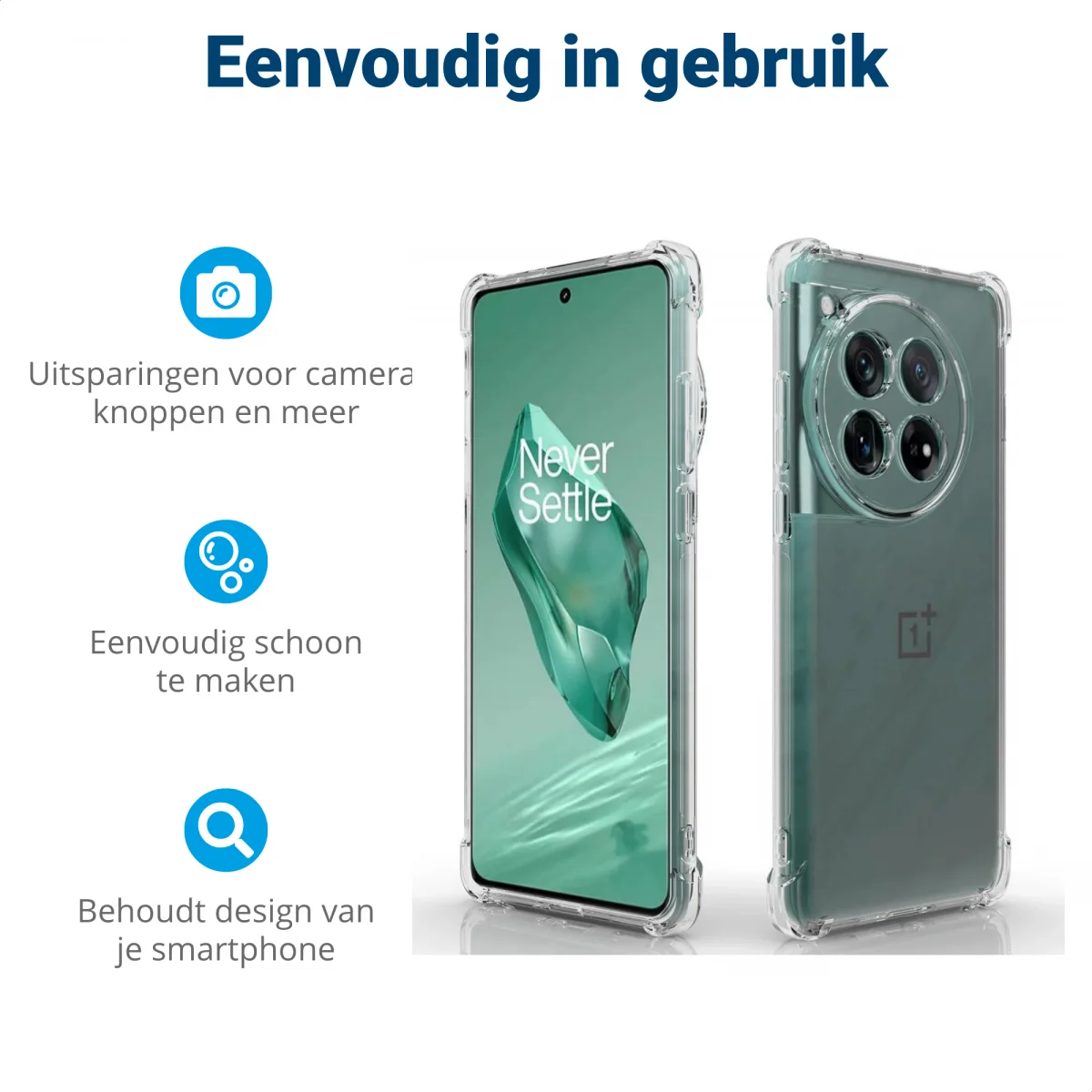 OnePlus 12 Hoesje Schokbestendig en Dun TPU Back Cover Transparant afbeelding 6