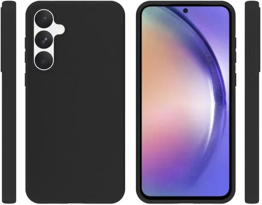 Samsung Galaxy A55 Hoesje Matte Back Cover Dun TPU Zwart afbeelding 7