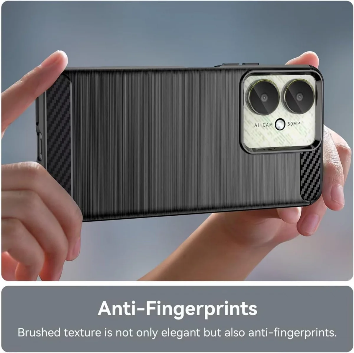 Xiaomi Redmi 13C / Poco C65 Hoesje Geborsteld Flexibele Back Cover Zwart afbeelding 7