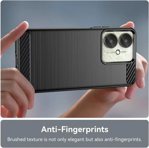 Xiaomi Redmi 13C / Poco C65 Hoesje Geborsteld Flexibele Back Cover Zwart afbeelding 7