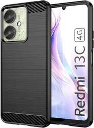 Xiaomi Redmi 13C / Poco C65 Hoesje Geborsteld Flexibele Back Cover Zwart afbeelding