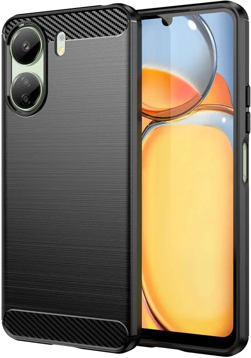 Xiaomi Poco C65 / Redmi 13C Hoesje TPU Flexibele Back Cover Zwart afbeelding 1