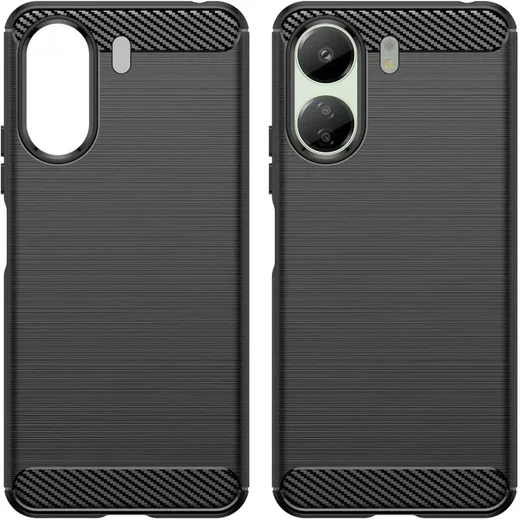 Xiaomi Poco C65 / Redmi 13C Hoesje TPU Flexibele Back Cover Zwart afbeelding 2
