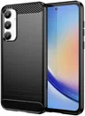 Samsung Galaxy A35 Hoesje Geborsteld TPU Flexibele Back Cover Zwart