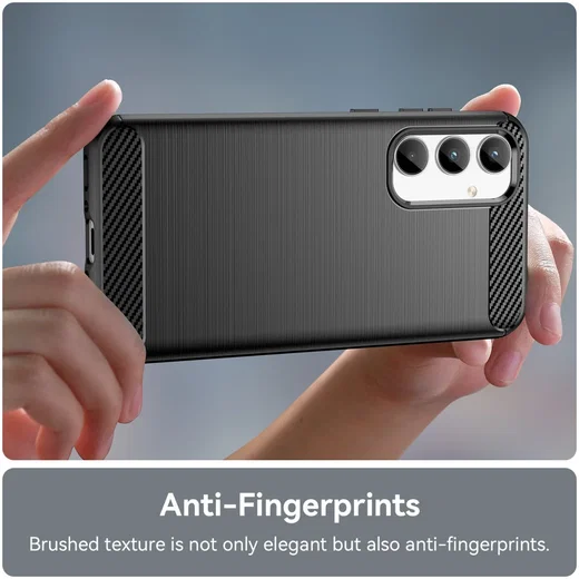 Samsung Galaxy A35 Hoesje Geborsteld TPU Flexibele Back Cover Zwart afbeelding 4