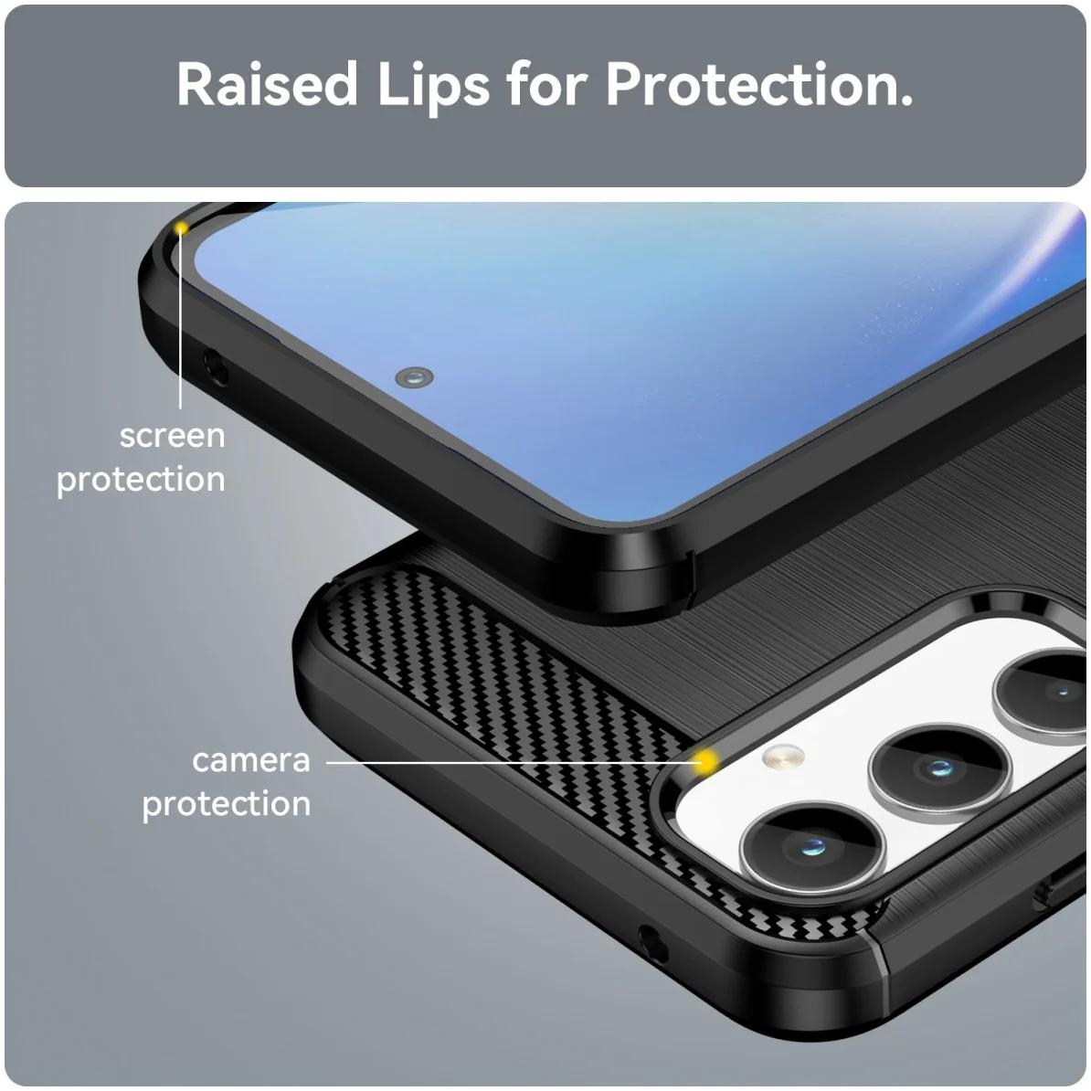 Samsung Galaxy A35 Hoesje Geborsteld TPU Flexibele Back Cover Zwart afbeelding 6
