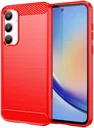 Samsung Galaxy A35 Hoesje Geborsteld TPU Flexibele Back Cover Rood