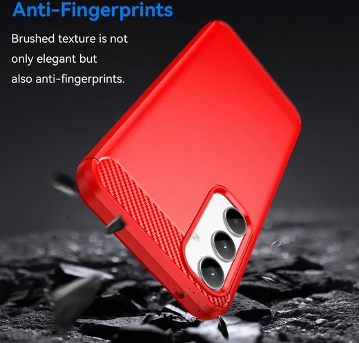 Samsung Galaxy A35 Hoesje Geborsteld TPU Flexibele Back Cover Rood afbeelding 2