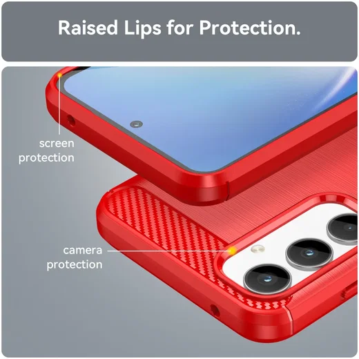 Samsung Galaxy A35 Hoesje Geborsteld TPU Flexibele Back Cover Rood afbeelding 4