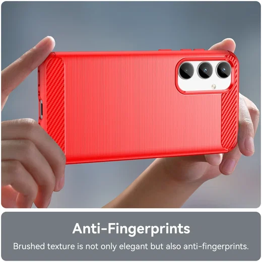 Samsung Galaxy A35 Hoesje Geborsteld TPU Flexibele Back Cover Rood afbeelding 6