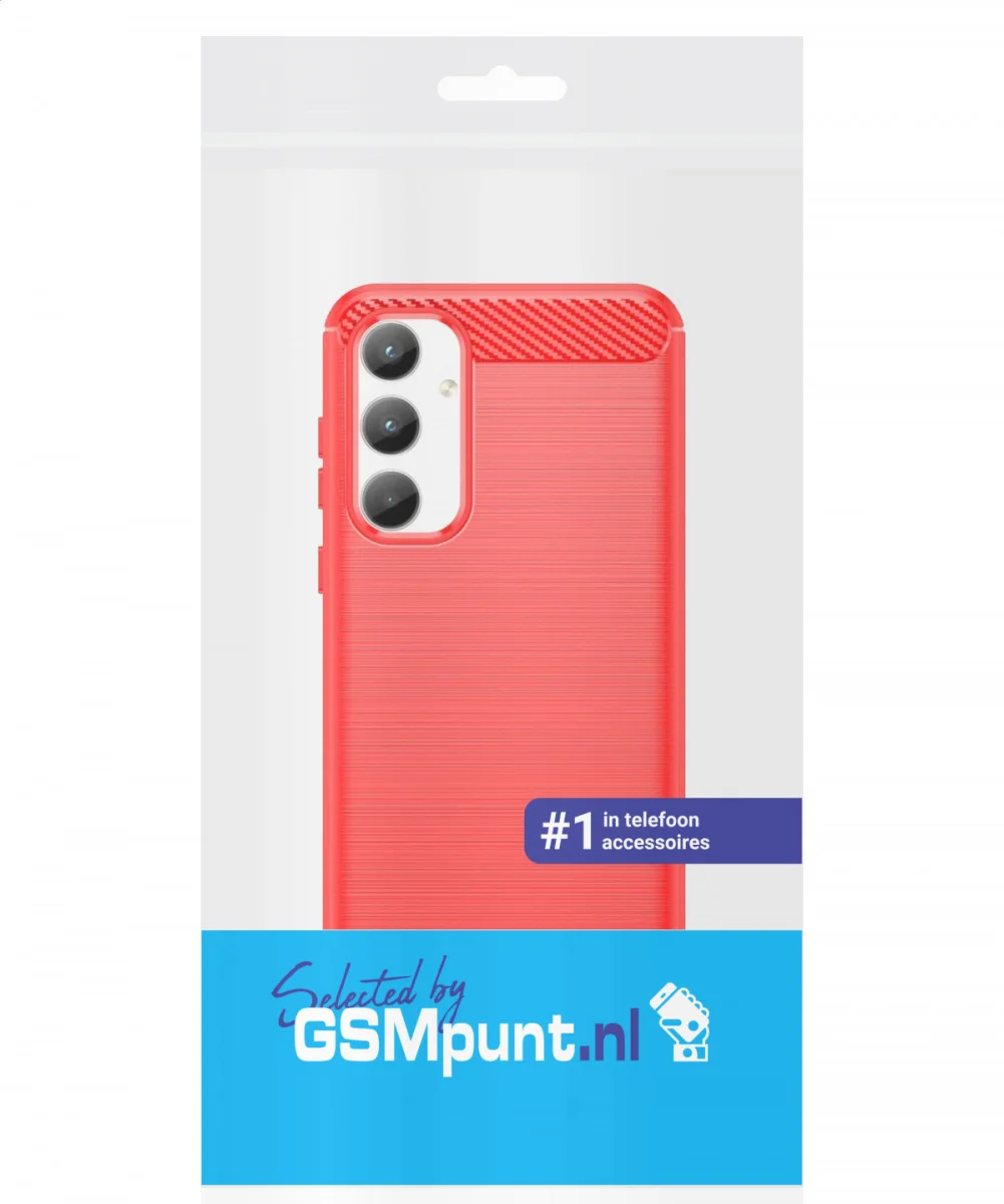 Samsung Galaxy A35 Hoesje Geborsteld TPU Flexibele Back Cover Rood afbeelding 8