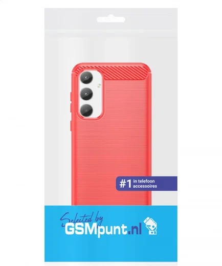 Samsung Galaxy A35 Hoesje Geborsteld TPU Flexibele Back Cover Rood afbeelding 8