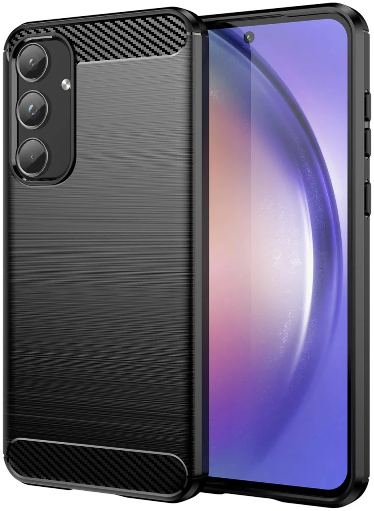Samsung Galaxy A55 Hoesje Geborsteld TPU Flexibele Back Cover Zwart afbeelding 1