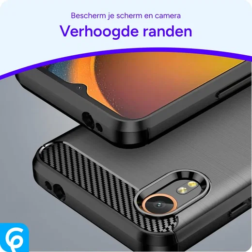 Samsung Galaxy A55 Hoesje Geborsteld TPU Flexibele Back Cover Zwart afbeelding 2