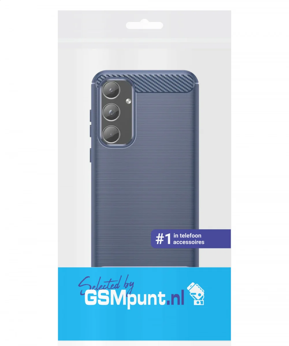 Samsung Galaxy A55 Hoesje Geborsteld TPU Flexibele Back Cover Blauw afbeelding 7