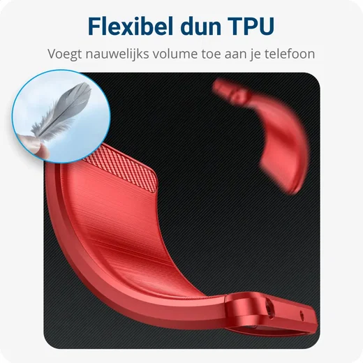 Samsung Galaxy A55 Hoesje Geborsteld TPU Flexibele Back Cover Rood afbeelding 5