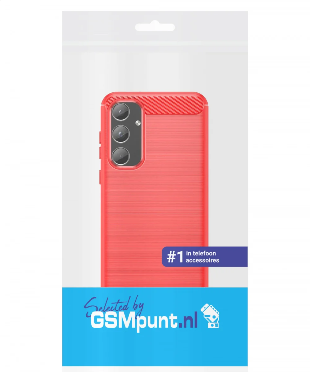 Samsung Galaxy A55 Hoesje Geborsteld TPU Flexibele Back Cover Rood afbeelding 7