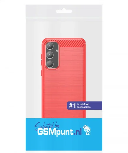 Samsung Galaxy A55 Hoesje Geborsteld TPU Flexibele Back Cover Rood afbeelding 7