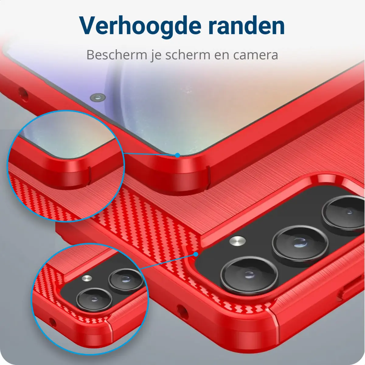 Samsung Galaxy A55 Hoesje Geborsteld TPU Flexibele Back Cover Rood afbeelding 4